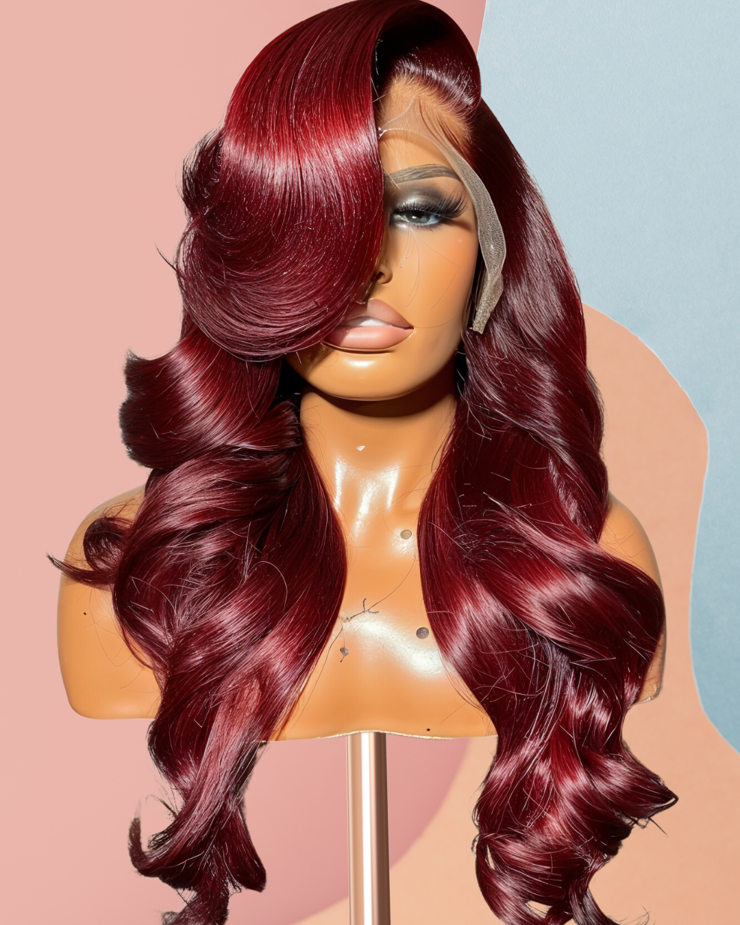 "Crimson Allure" Luxurious Deep Red Body Wave Lace Front Wig