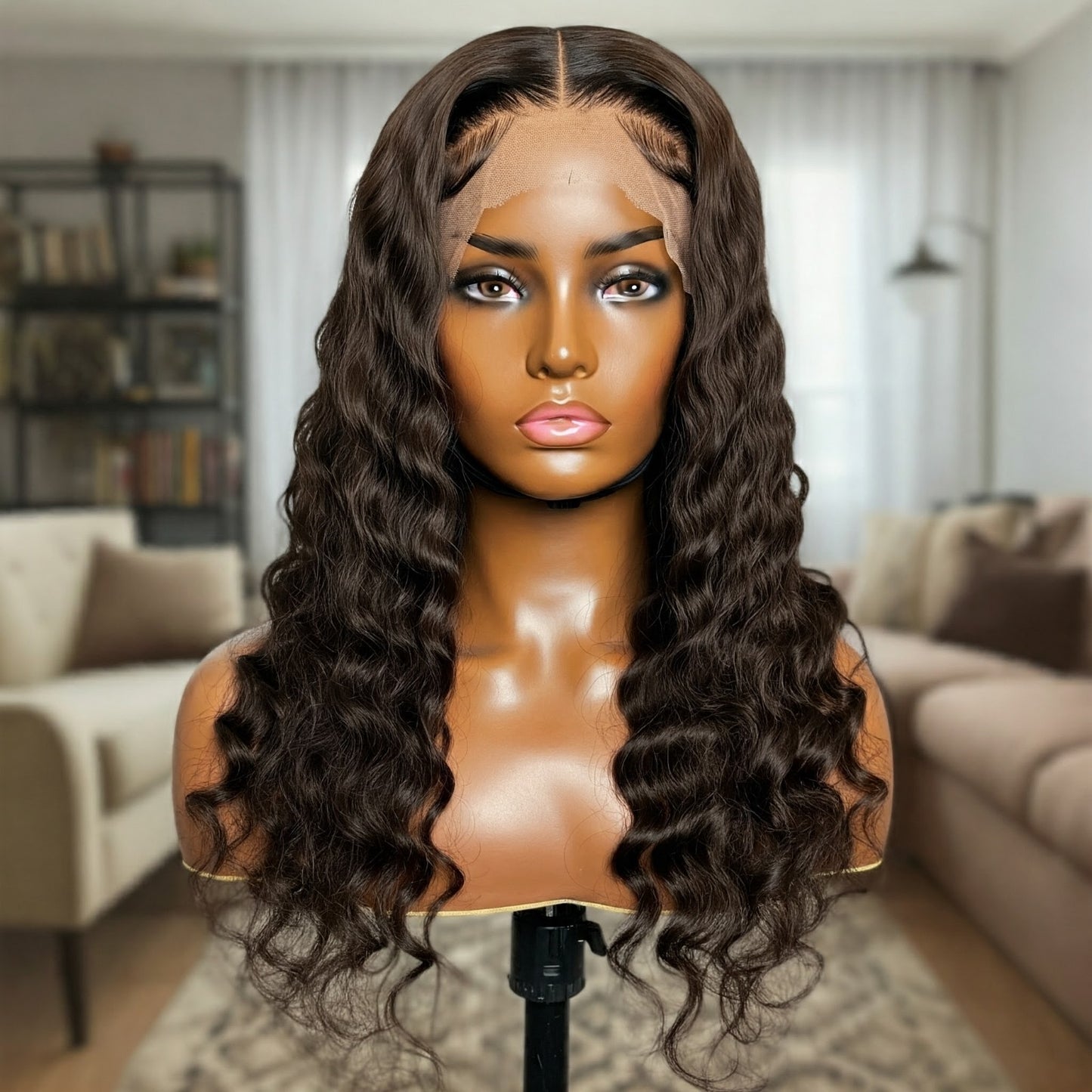 "Luxurious Deep Curl Lace Front Wig - Ultimate Volume and Style"