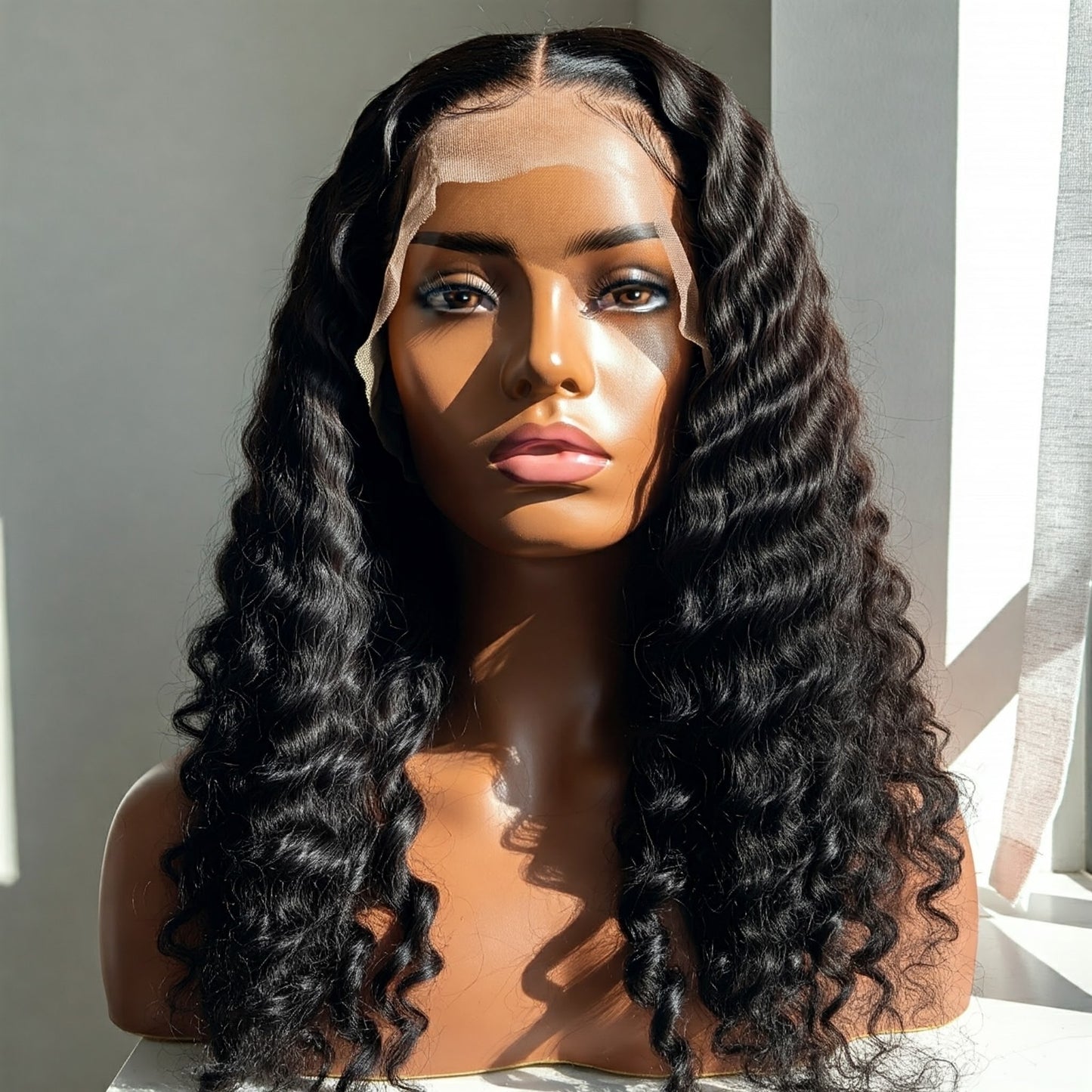 "Luxurious Deep Curl Lace Front Wig - Ultimate Volume and Style"