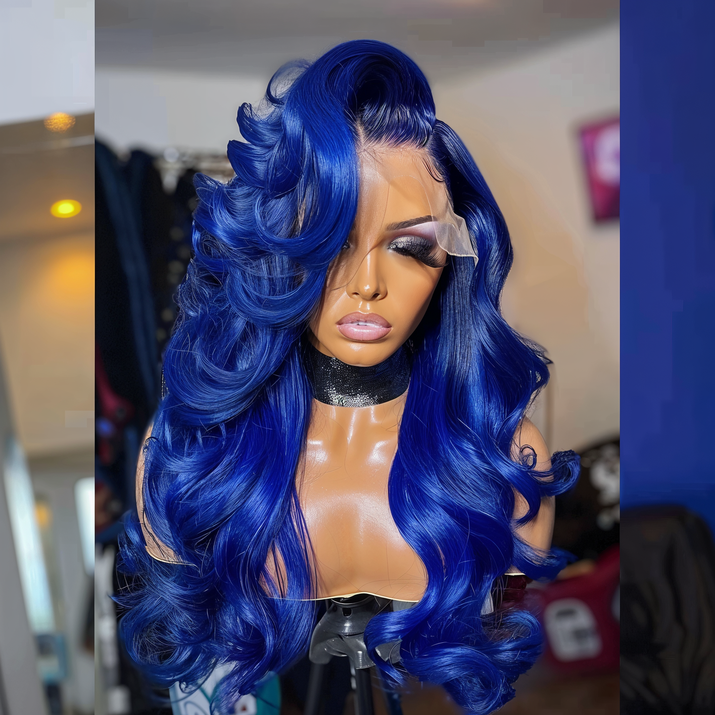 "Sapphire - Luxurious Blue Body Wave Lace Front Wig with 200% Density"