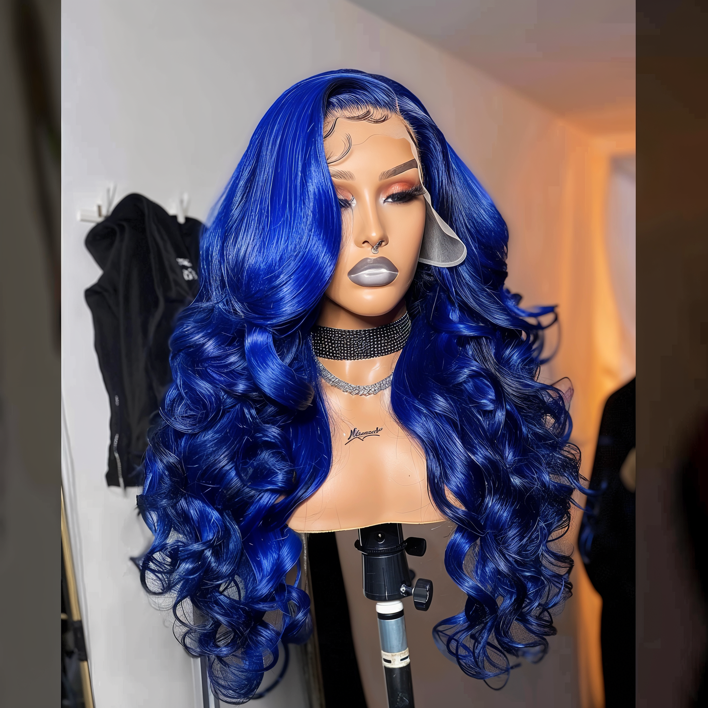 "Sapphire - Luxurious Blue Body Wave Lace Front Wig with 200% Density"